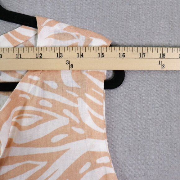 Rachel Zoe Linen Blend Tunic Dress Cover-Up Size M Beige White Tassel Hem Beach - Picture 8 of 14